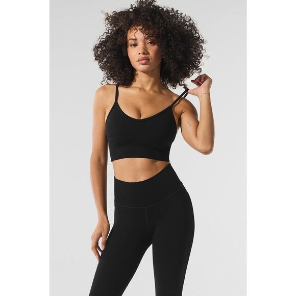 Alo Yoga Seamless Winter Warm Plush Delight Bra Black - S